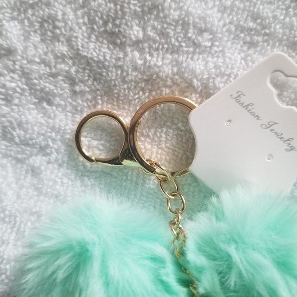 Heart Pom Pom Keychain with Charms - Picture 3 of 5